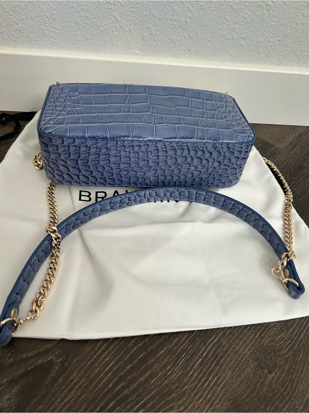Brahmin Rosa Bellbottom Blue Fleur Genuine Leather - Picture 4 of 10